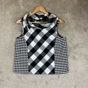 Liv by Habitat Shirt Womens Extra Small Black White Sleeveless Polyester- 3190*